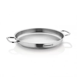 Korkmaz Stainless Steel Frying Pan 32 cm Silver with Handles for Everyday Cooking