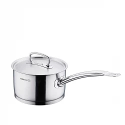 Korkmaz Proline Saucepan with Lid 20x12 cm 3.8 Liter Stainless Steel for Even Heat Conduction