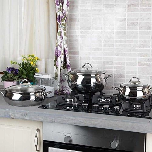 Korkmaz Tombik Stainless Steel Stock Pot with Glass Lid 22 cm 4.9 Liters Induction Compatible - Korkmaz - Image 7