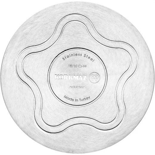 كوركماز ألفا كسرولة عميقة جداً 26x16 سم 8.5 لتر ستانلس ستيل متوافقة مع الحث الآمن لغسالة الصحون - Image 4