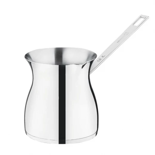Korkmaz Terra 1 Liter Coffee and Milk Pot 18/10 Stainless Steel Ergonomic Design Induction Compatible Korkmaz Terra 1 Liter Coffee and Milk Pot 18/10 Stainless Steel Ergonomic Design Induction Compatible