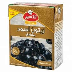الكسيح زيتون أسود مقطع 380 جرام - زيتون مائدة عالي الجودة للسلطات والمقبلات