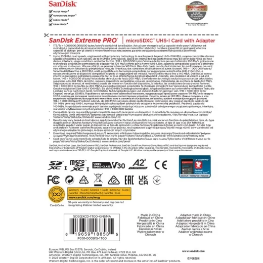 SanDisk Extreme PRO microSDXC UHS-I Card 1TB with SD Adapter for Smartphones, Action Cams, Drones, Up to 200MB/s Read, A2 App Performance, RescuePro Deluxe - SanDisk - Image 5