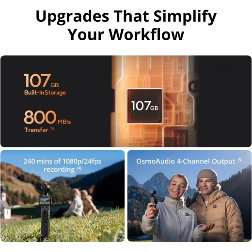 DJI Osmo Pocket 4 1-Inch CMOS Pocket Gimbal Camera 4K 240fps with ActiveTrack 7.0 and 14 Stop Dynamic Range - Dji - Image 7
