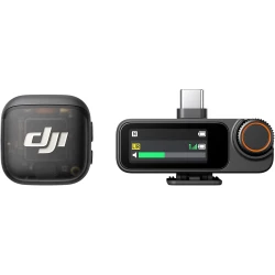 نظام ميكروفون لاسلكي DJI Mic 3، جهاز إرسال واحد، مستقبل واحد، خفيف الوزن، تخزين مدمج، نقل صوتي بدون فقدان