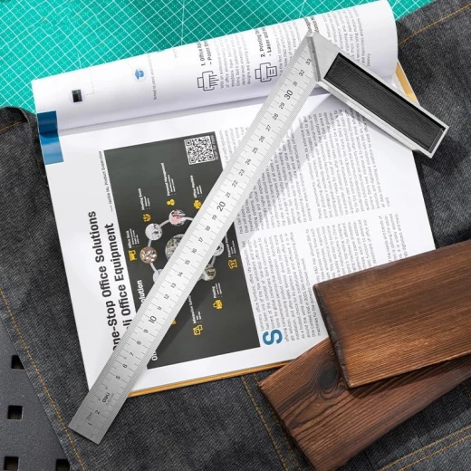 Deli Measuring Implement Stainless Steel Ruler 300mm Angle Square - Deli - Image 6