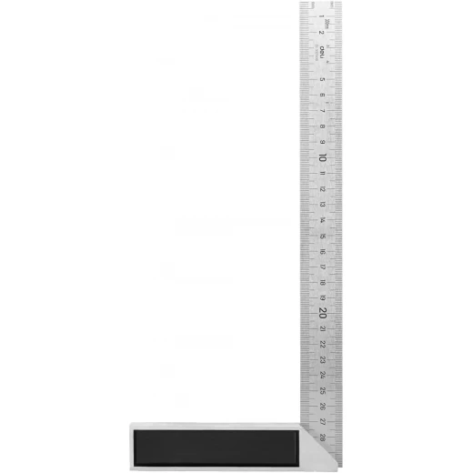 Deli Measuring Implement Stainless Steel Ruler 300mm Angle Square Deli Measuring Implement Stainless Steel Ruler 300mm Angle Square