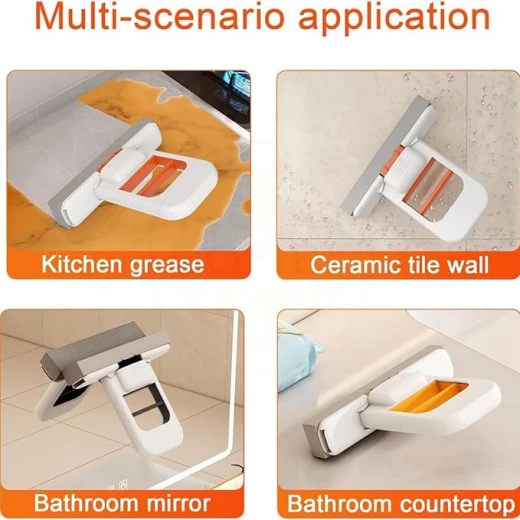 Generic Mini Foldable Desktop Mop with Self-Squeeze Mechanism for Wet and Dry Cleaning in Kitchens Bathrooms and Cars - Kitchen house - Image 2