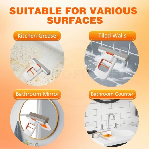 Generic Mini Foldable Desktop Mop with Self-Squeeze Mechanism for Wet and Dry Cleaning in Kitchens Bathrooms and Cars - Kitchen house - Image 3