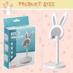 Kathfly 2 Pack Cute Bunny Phone StandHeight and Angle Adjustable Aluminum Alloy Desk Holder for Smartphones and Tablets - Wateen store
