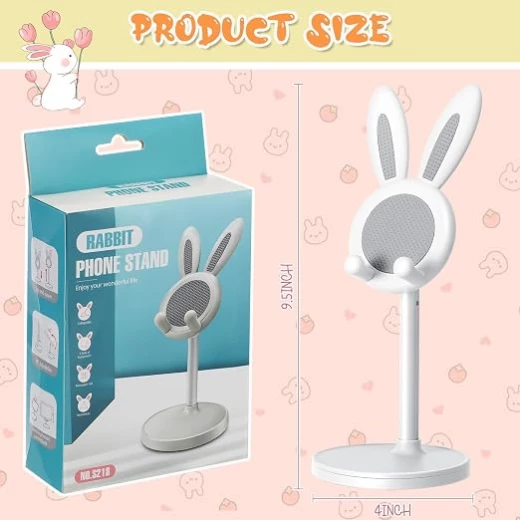 Kathfly 2 Pack Cute Bunny Phone StandHeight and Angle Adjustable Aluminum Alloy Desk Holder for Smartphones and Tablets Kathfly 2 Pack Cute Bunny Phone StandHeight and Angle Adjustable Aluminum Alloy Desk Holder for Smartphones and Tablets