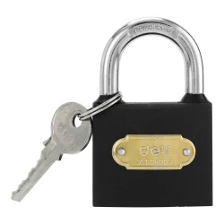 Deli Iron Padlock 50mm with Rubber Waterproof Cover and 3 Keys