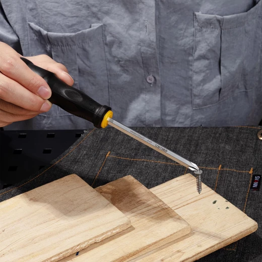 Deli Slotted Screwdriver with Pass-thru Shank Cr-V Steel 8x200mm for DIY and Professional Use - Deli - Image 3
