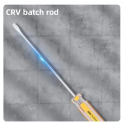 Deli Magnetic Flat Head Screwdriver Set, Pull Rod Design, 75mm 100mm 150mm, for Precision Work