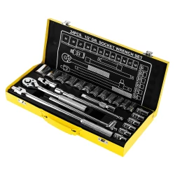 Deli 24 Piece 1/2 Inch Socket Set Cr V Steel, 10mm 32mm, Ratchet Wrench