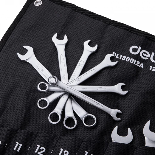 Deli Combination Wrench Set EDL130012A, Carbon Steel, 12-Piece, Metric Sizes Deli Combination Wrench Set EDL130012A, Carbon Steel, 12-Piece, Metric Sizes