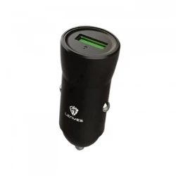 شاحن سيارة LENYES CA859+V8 أسود شحن سريع 18 واط مع كابل Micro USB