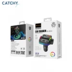 شاحن سيارة لينيس CA886 متعدد الوظائف مع بلوتوث 5.1، شحن سريع 38 واط PD+QC3.0، مكالمات بدون استخدام اليدين، وإضاءة محيطة - لينيس