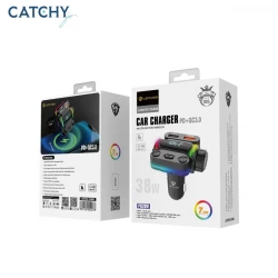 شاحن سيارة لينيس CA886 متعدد الوظائف مع بلوتوث 5.1، شحن سريع 38 واط PD+QC3.0، مكالمات بدون استخدام اليدين، وإضاءة محيطة