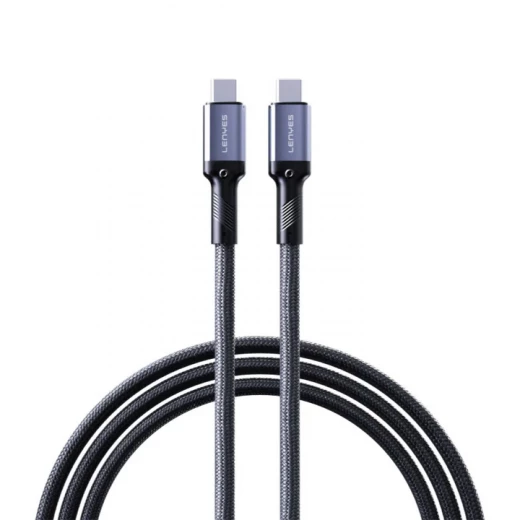 كيبل شحن سريع مضفر LENYES LC509 USB-C إلى USB-C بقوة 5 أمبير كحد أقصى بطول 1 متر أسود - لينيس - Image 2
