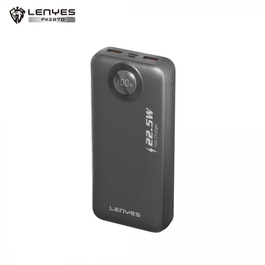 باور بانك لينيس موديل PX287D سعة 20000 مللي أمبير شحن سريع 22.5 واط مع كابلات مدمجة Type-C و Lightning وشاشة رقمية ذكية باور بانك لينيس موديل PX287D سعة 20000 مللي أمبير شحن سريع 22.5 واط مع كابلات مدمجة Type-C و Lightning وشاشة رقمية ذكية