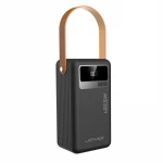 باور بانك لينيس موديل PX691D بسعة 60000 مللي أمبير، 222 واط/ساعة، شحن سريع 22.5 واط، منافذ متعددة، شاشة رقمية، كشاف طوارئ مدمج، لون أسود - لينيس