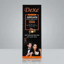 Dexe Argan Speedy Hair Color Shampoo Medium Brown 420 ml Natural Looking Grey Coverage and Shine