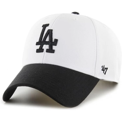 47 Brand MLB Sure Shot LA Dodgers Snapback Hat, White & Black Adjustable Cap, Official Los Angeles Dodgers Baseball Hat, Flat Brim Snapback, One Size Fits Most, Premium Cotton Sports Cap for Men and Women - 47 Brand - Image 5