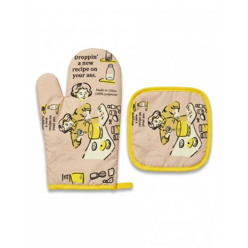 Heat Resistant Oven Mitt and Pot Holder Set with Colorful Vegetable Print Kitchen Cooking Baking BBQ Gloves Protective Padded Oven Glove and Hot Pad for Safe Handling of Hot Cookware - Kitchen house