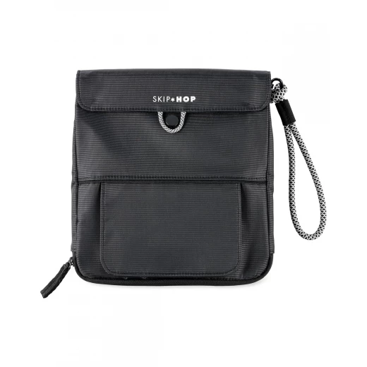 حافظة تغيير الحفاضات المحمولة سكيپ هوب كلين ستايلت مع جيب للمناديل وتخزين، أسود حافظة تغيير الحفاضات المحمولة سكيپ هوب كلين ستايلت مع جيب للمناديل وتخزين، أسود