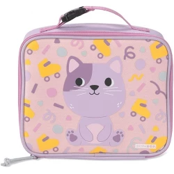 Skip Hop Besties Squad Insulated Lunch Bag Cat for Ages 3 to 6 Years Durable Polyester with Clip-On Handle and Interior Mesh Pocket