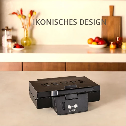 Krups Sandwich Maker 850W Ceramic Non-Stick Extra Deep for More Fillings with Ready-to-Cook Indicator - Krups - Image 2