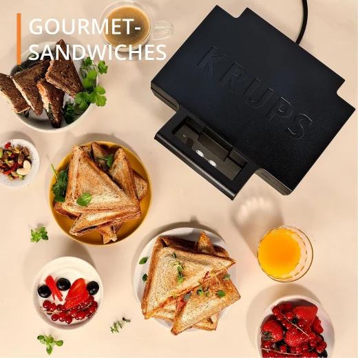 Krups Sandwich Maker 850W Ceramic Non-Stick Extra Deep for More Fillings with Ready-to-Cook Indicator - Krups - Image 5
