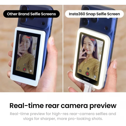 Insta360 Snap Selfie Screen 4K Magnetic Monitor for iPhone and Android with Touchscreen Control and Wired Instant Connection - Insta360 - Image 7