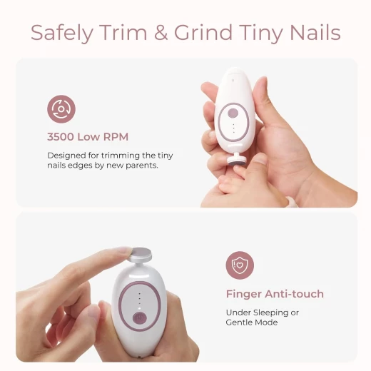 Momcozy Rechargeable Infant Electric Nail Trimmer – Pink Color - Momcozy - Image 2