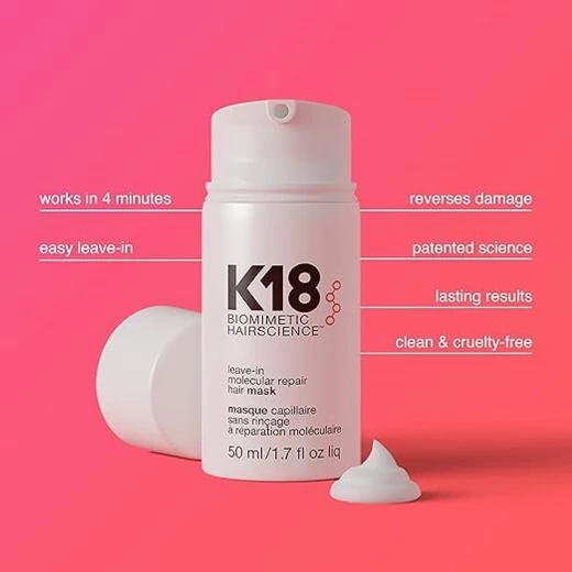 ماسك K18 لإصلاح الشعر على المستوى الجزيئي، يُترك على الشعر دون شطف، بتركيبة احترافية، ومناسب لجميع أنواع الشعر. - K18 - Image 2