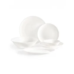 Madame Coco Helios 27 Piece Dinnerware Set for 6 Persons White New Bone China Elegant Dining Collection for Special Occasions and Everyday Use