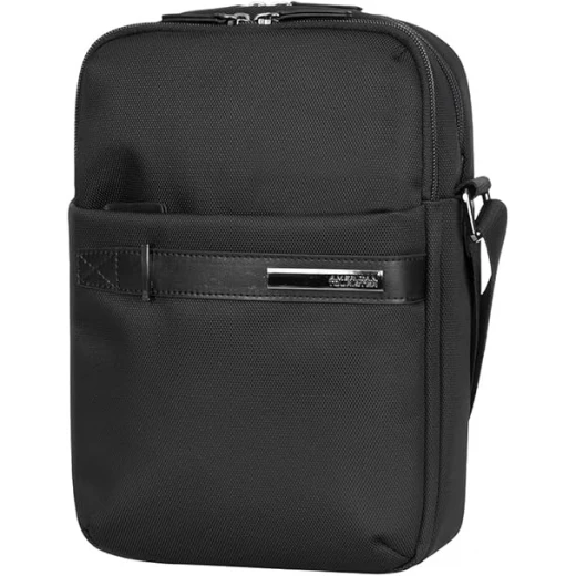 American Tourister Nobeltone Vertical Shoulder Bag Black Polyester Lightweight with Organizer and Adjustable Strap 5L Capacity American Tourister Nobeltone Vertical Shoulder Bag Black Polyester Lightweight with Organizer and Adjustable Strap 5L Capacity