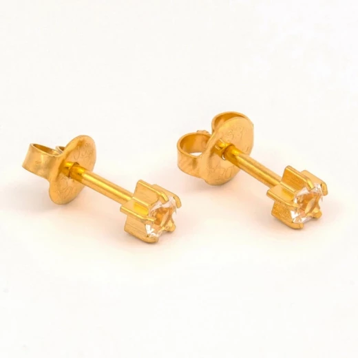 Studex Gold Plated Mini Tiffany Apr Crystal Sterilized Ear Studs Hypoallergenic Nickel-Safe for Sensitive Ears Studex Gold Plated Mini Tiffany Apr Crystal Sterilized Ear Studs Hypoallergenic Nickel-Safe for Sensitive Ears