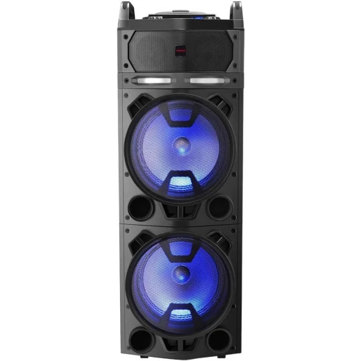 مكبر صوت ترولي Aiwa KBTUS-900 بتقنية بلوتوث مع 2 ميكروفون لاسلكي وجهاز تحكم عن بعد، أسود، ارتفاع 120 سم - ايوا - Image 5