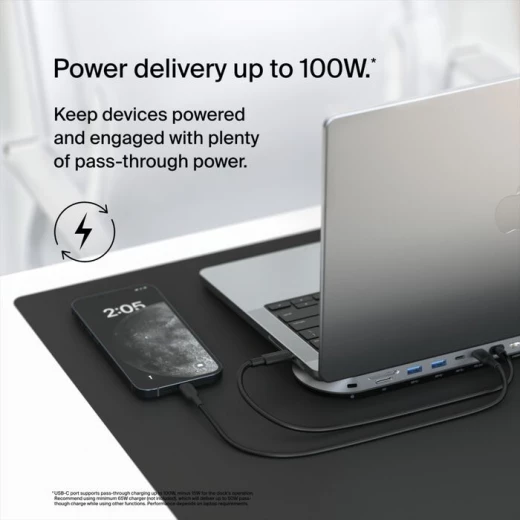 بيلكن Connect محطة إرساء USB-C Pro عالمية 11 في 1 | قاعدة توصيل متعددة المنافذ للحواسيب المحمولة | تدعم توصيل 3 شاشات | شحن سريع Power Delivery بقدرة 100 واط - بيلكين - Image 5
