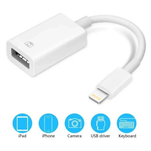 لينيس LENYES AX98 محول Lightning إلى USB | محول تحويل وتوصيل لأجهزة iPhone وiPad | نقل البيانات وربط الملحقات والأجهزة الطرفية بسهولة - لينيس - Image 2