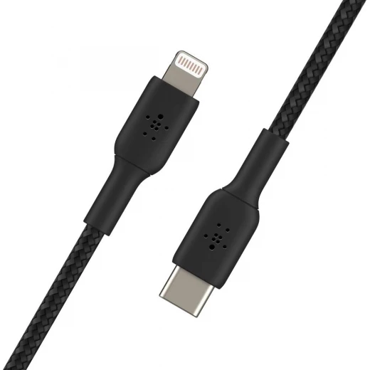كيبل بيلكن بوست تشارج مضفر من النايلون USB C إلى لايتنينج بطول 2 متر أسود معتمد MFi بقوة 18 واط لتوصيل الطاقة وشحن سريع للايفون 14 و 13 - بيلكين - Image 4
