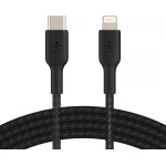 كيبل بيلكن بوست تشارج مضفر من النايلون USB C إلى لايتنينج بطول 2 متر أسود معتمد MFi بقوة 18 واط لتوصيل الطاقة وشحن سريع للايفون 14 و 13 - بيلكين
