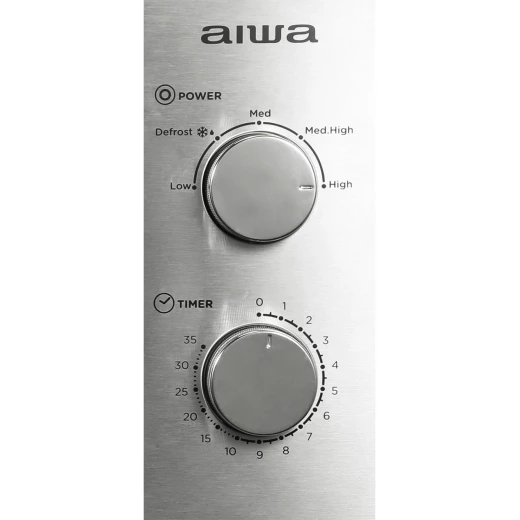 ميكروويف Aiwa MW-200SL بسعة 20 لتر وقوة 700 واط من الستانلس ستيل مع تحكم بمقبض دوار ووظيفة إذابة الجليد باللون الفضي - ايوا - Image 2