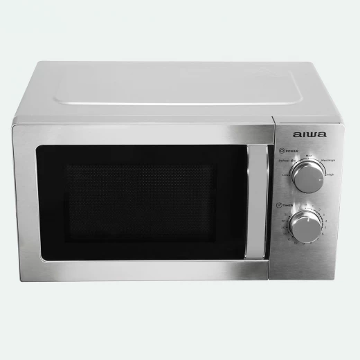 ميكروويف Aiwa MW-200SL بسعة 20 لتر وقوة 700 واط من الستانلس ستيل مع تحكم بمقبض دوار ووظيفة إذابة الجليد باللون الفضي - ايوا - Image 6