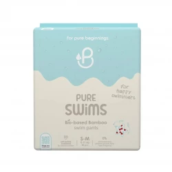 بنطال حفاض سباحة من PureBorn، مقاس S-M، مناسب للأطفال بوزن 6–11 كجم، مصنوع من ألياف البامبو، قابل للتنفس، مصنوع من مواد نباتية (Vegan)، يوفر حماية من التسرب، ناعم ومريح، عبوة تحتوي على 10 حفاضات.