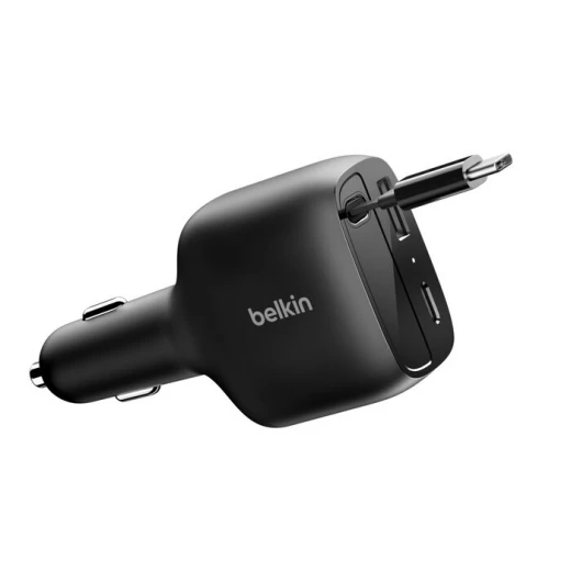 شاحن سيارة بيلكن 75 واط بمنفذ USB C قابل للسحب مع كابل بطول 30 بوصة لهواتف آيفون، سامسونج جالاكسي، وأجهزة اللابتوب - بيلكين - Image 4