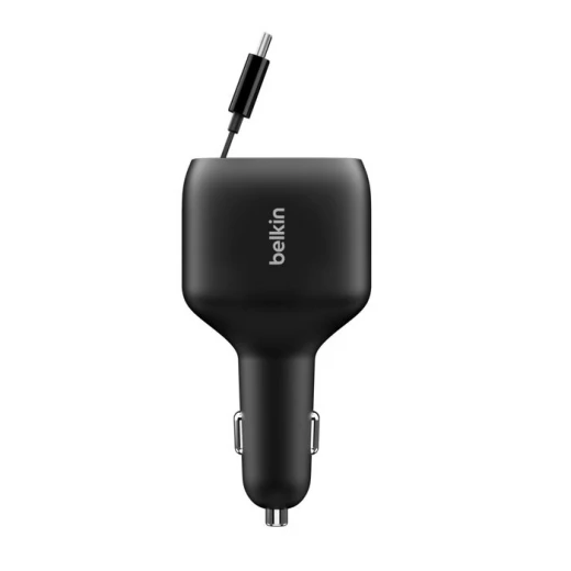 شاحن سيارة بيلكن 75 واط بمنفذ USB C قابل للسحب مع كابل بطول 30 بوصة لهواتف آيفون، سامسونج جالاكسي، وأجهزة اللابتوب - بيلكين - Image 3