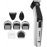 BaByliss MEN MT726E 8-in-1 Carbon Titanium Multitrimmer for Face and Body Grooming Cordless Use 60 Minute Runtime Grey - Babyliss